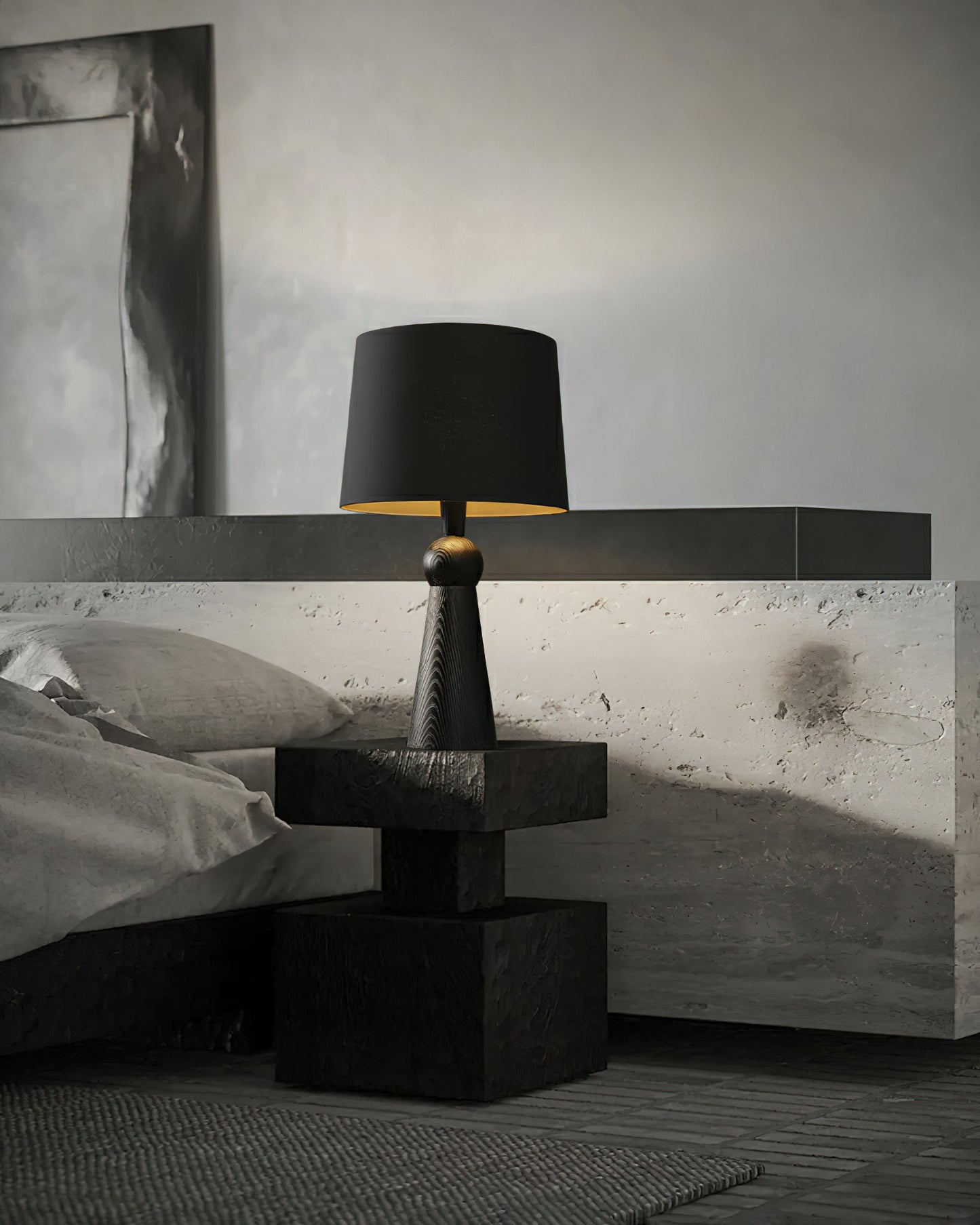 Bella Table Lamp | Metal, Wood, Fabric | Wood Color, Walnut Color, Black