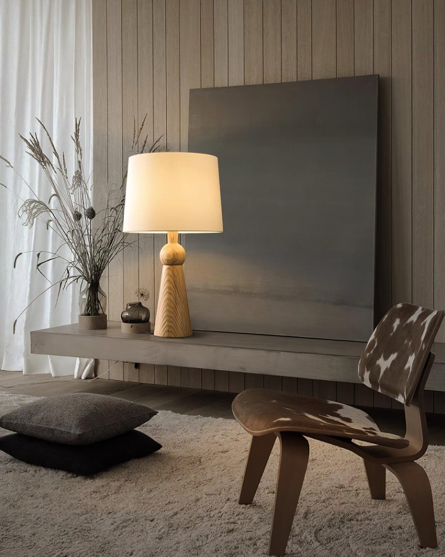 Bella Table Lamp | Metal, Wood, Fabric | Wood Color, Walnut Color, Black