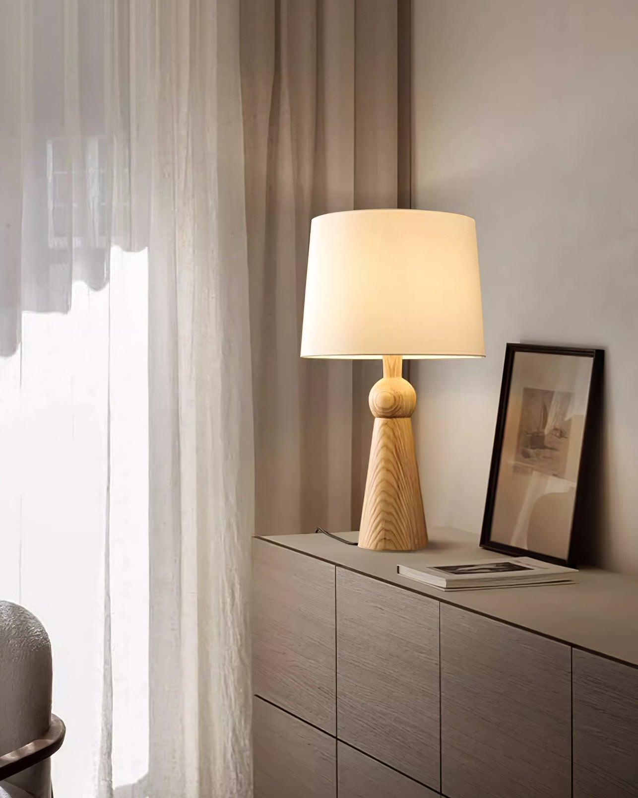 Bella Table Lamp | Metal, Wood, Fabric | Wood Color, Walnut Color, Black