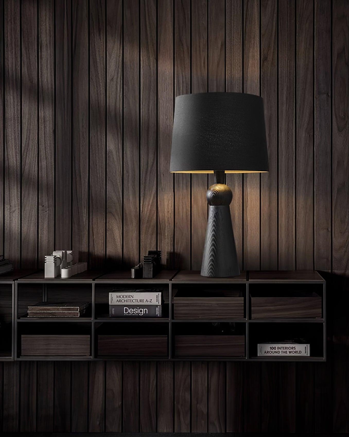 Bella Table Lamp | Metal, Wood, Fabric | Wood Color, Walnut Color, Black