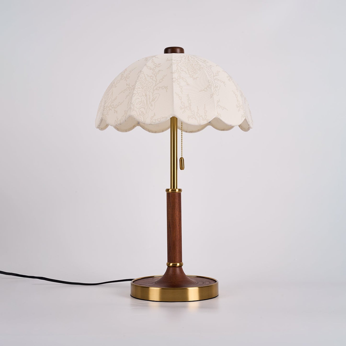 Belle Table Lamp | Wooden Base | Walnut & Gold