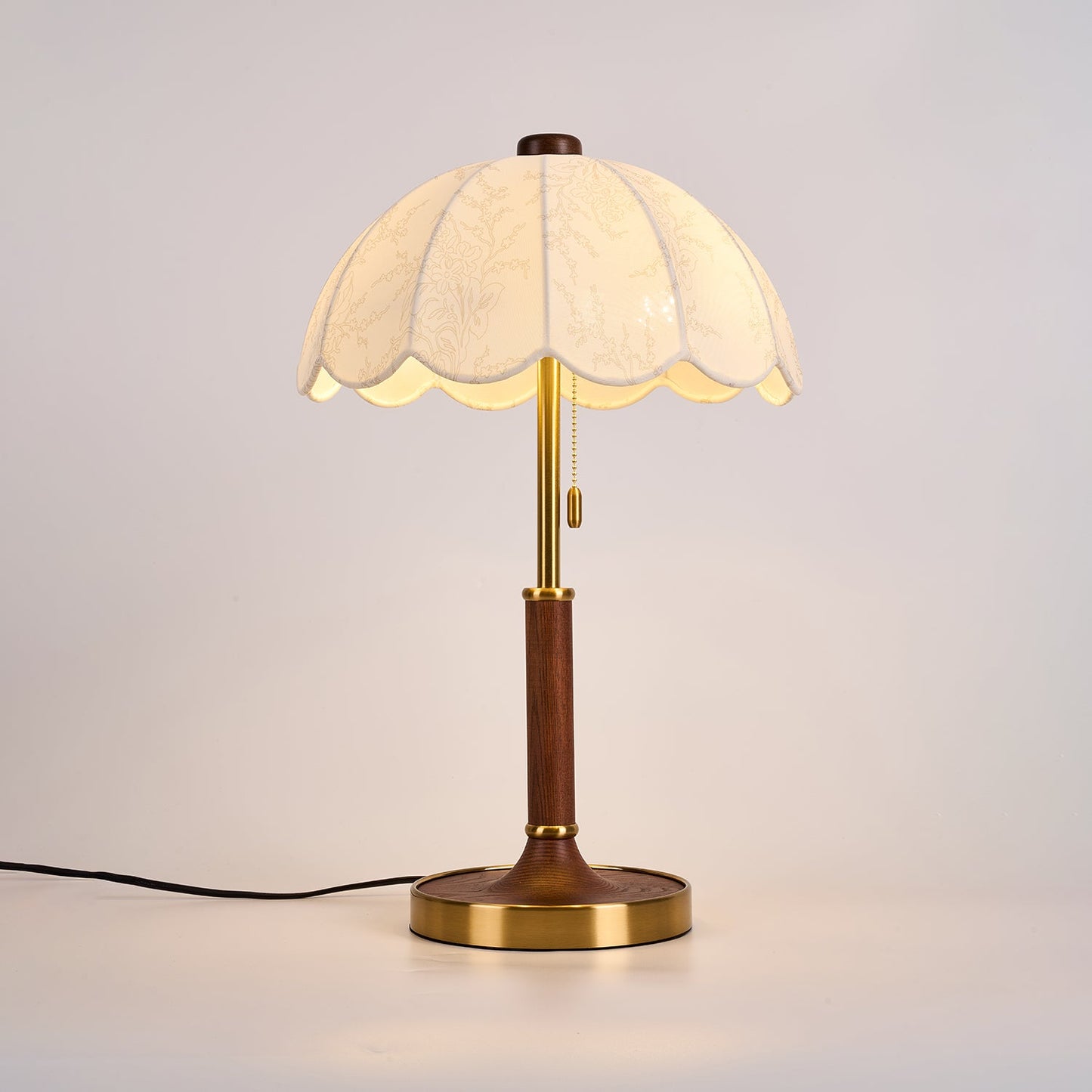 Belle Table Lamp | Wooden Base | Walnut & Gold