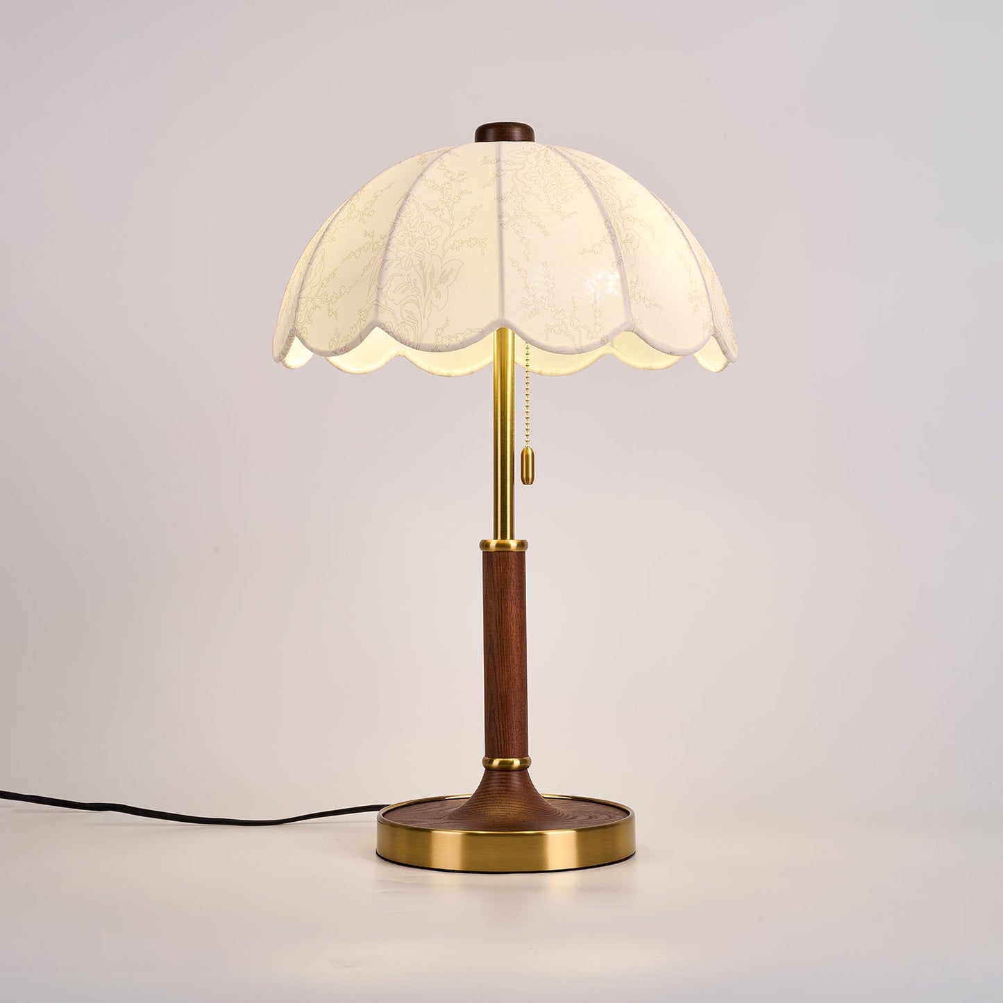 Belle Table Lamp | Wooden Base | Walnut & Gold