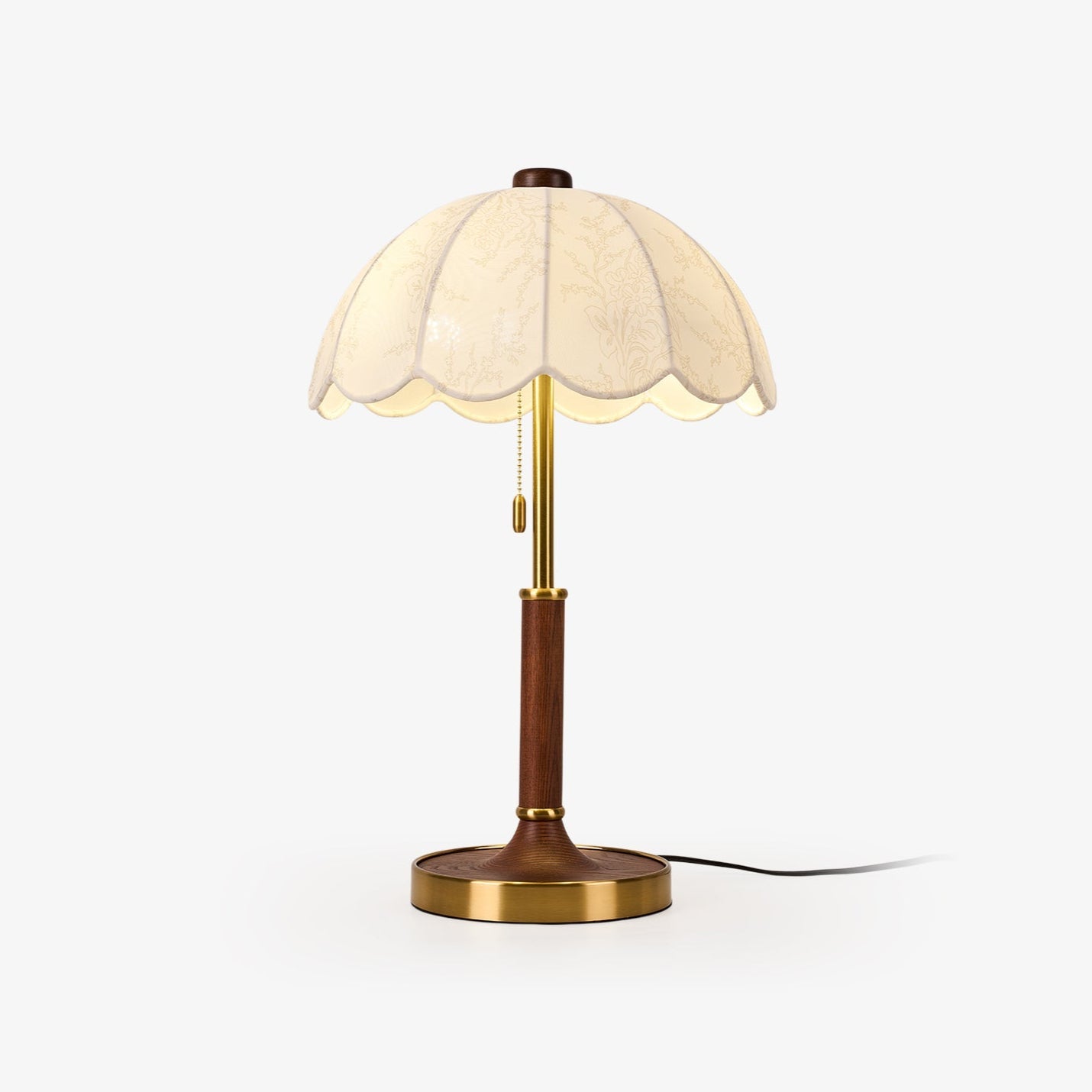 Belle Table Lamp | Wooden Base | Walnut & Gold