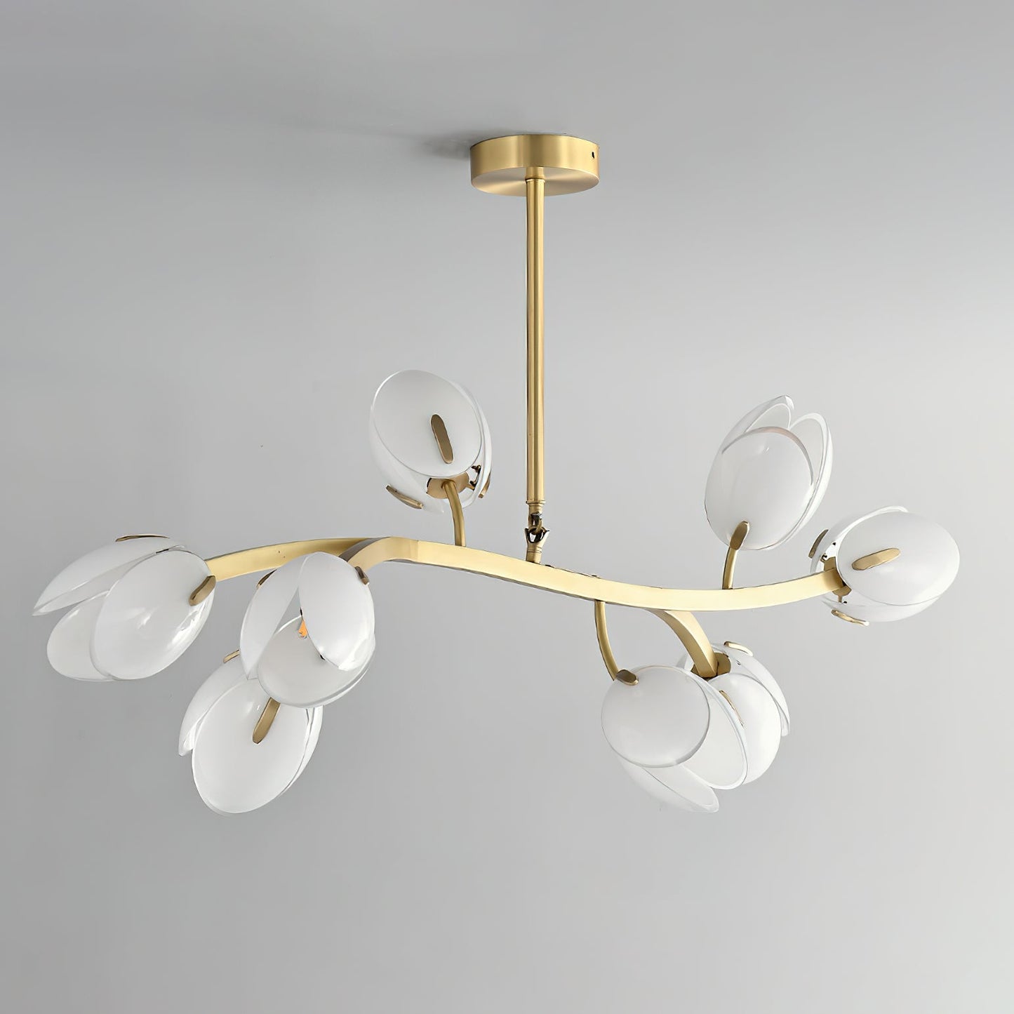 Belluno Chandelier | Brass & Opal Glass | 3, 5, or 8 Lights