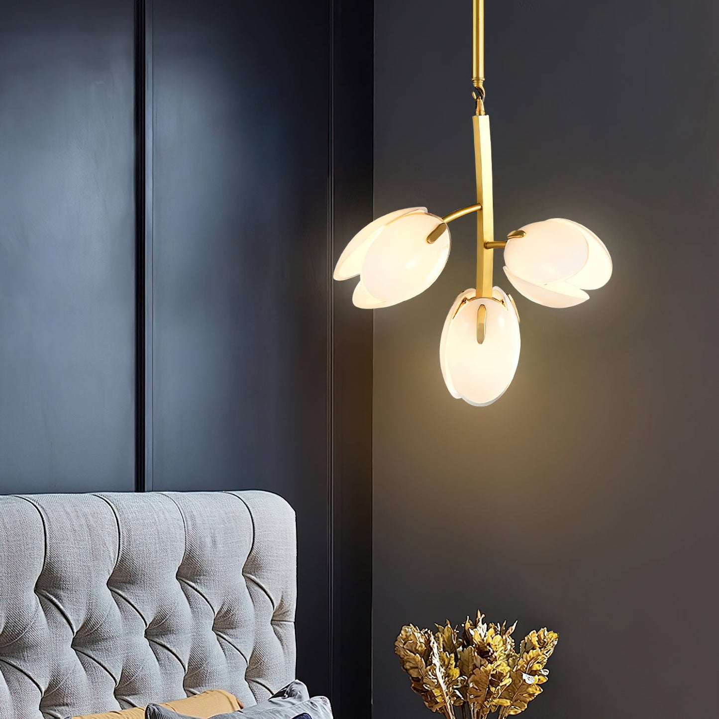 Belluno Chandelier | Brass & Opal Glass | 3, 5, or 8 Lights