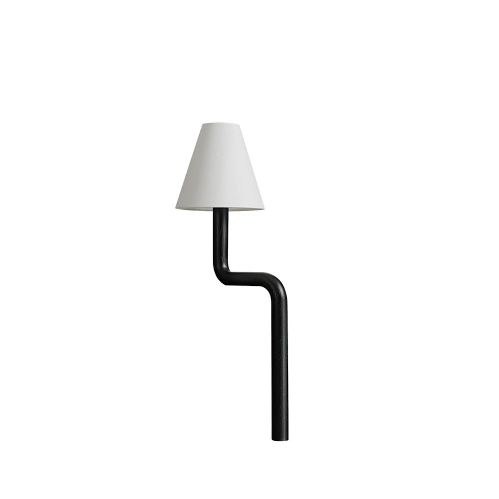 Bend Wood Table Lamp | Wood, Metal, Fabric | White Shade