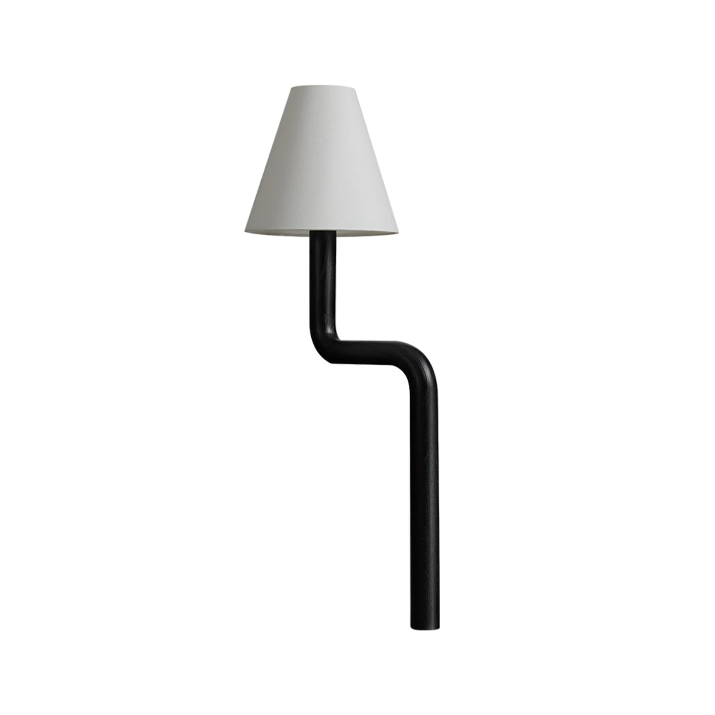 Bend Wood Table Lamp | Wood, Metal, Fabric | White Shade