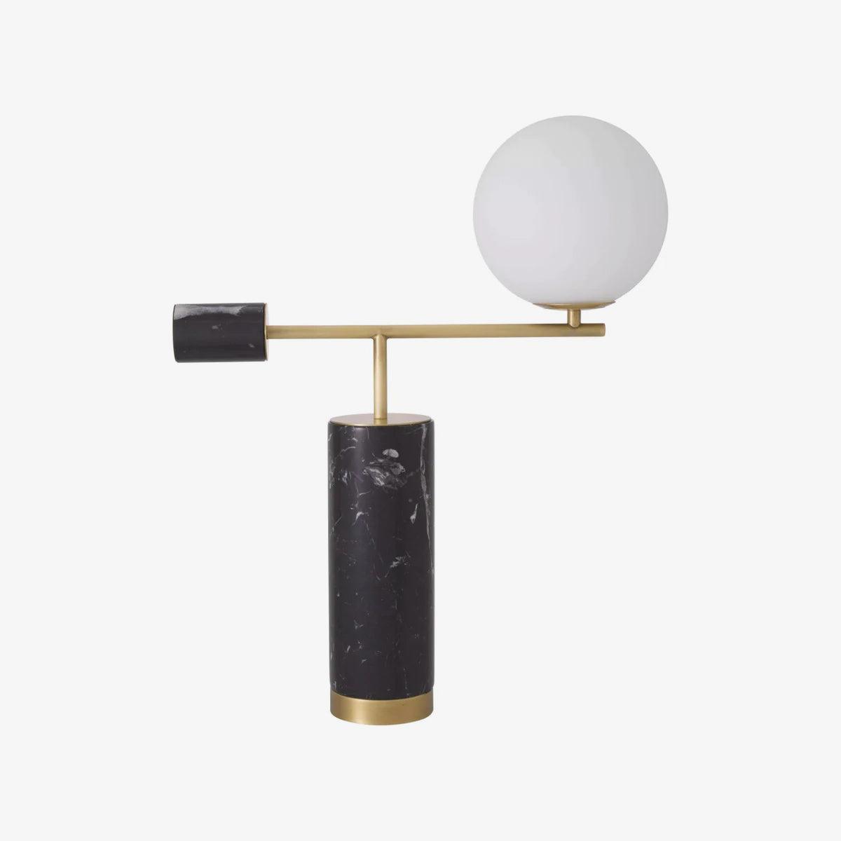 Bendik Ceramic Desk Lamp | Metal, Glass, Marble | Black+Gold, White+Gold
