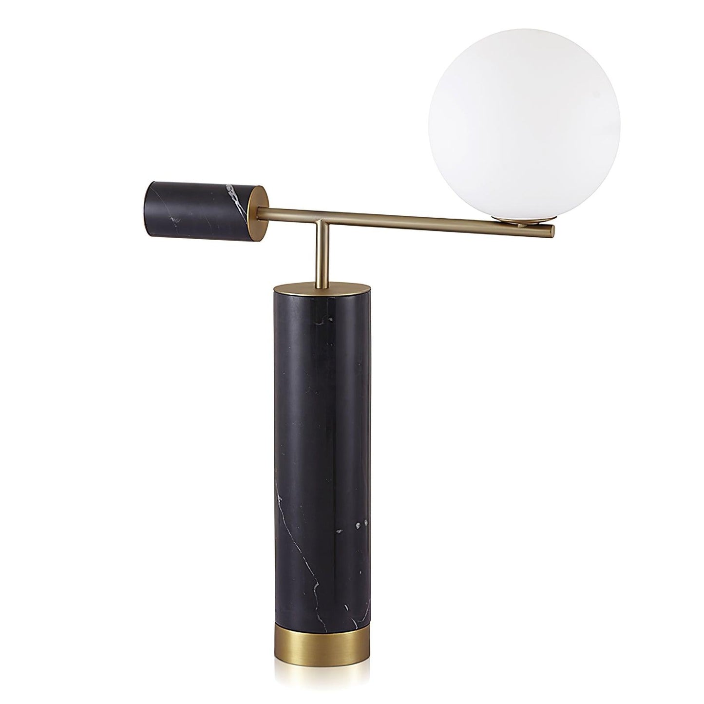 Bendik Ceramic Desk Lamp | Metal, Glass, Marble | Black+Gold, White+Gold