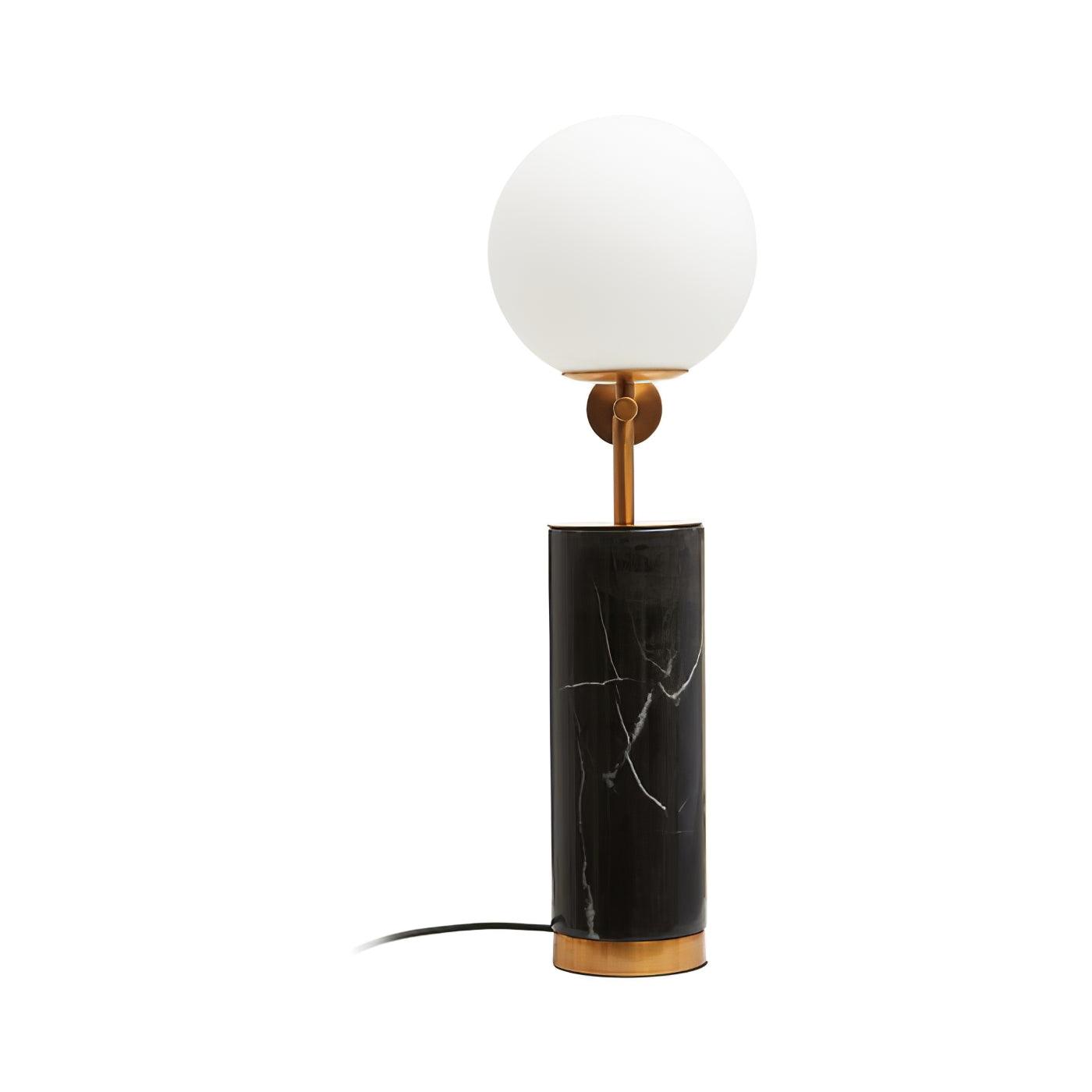 Bendik Ceramic Desk Lamp | Metal, Glass, Marble | Black+Gold, White+Gold