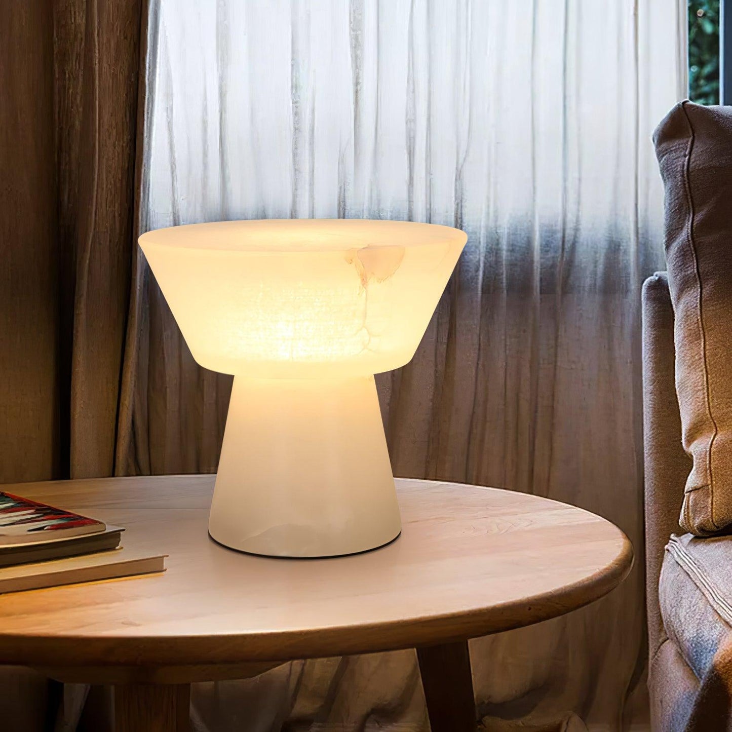Beta Marble Table Lamp | Brass & Marble | White