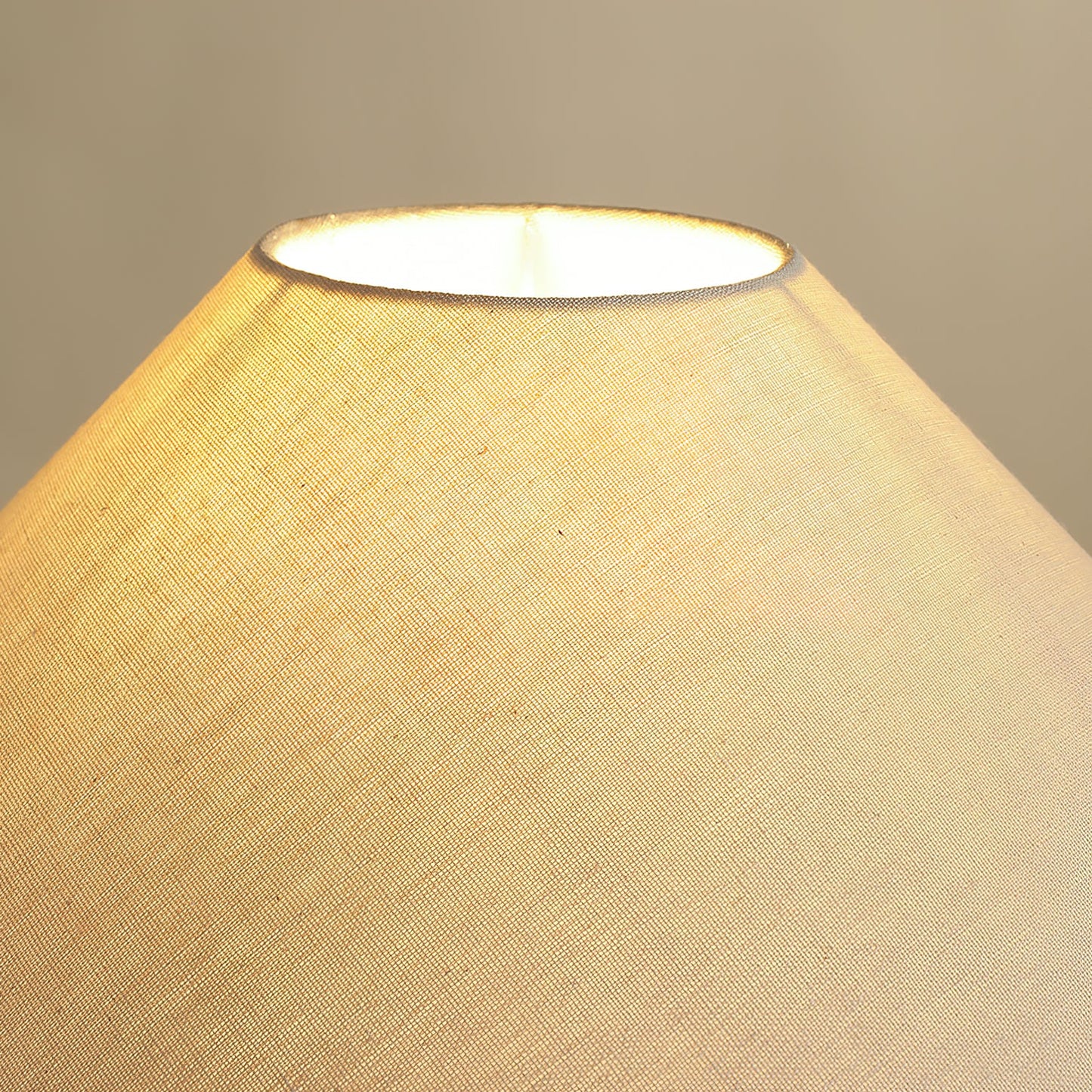 Bhaskara Table Lamp | Solid Wood Base & Fabric Shade | Walnut & White