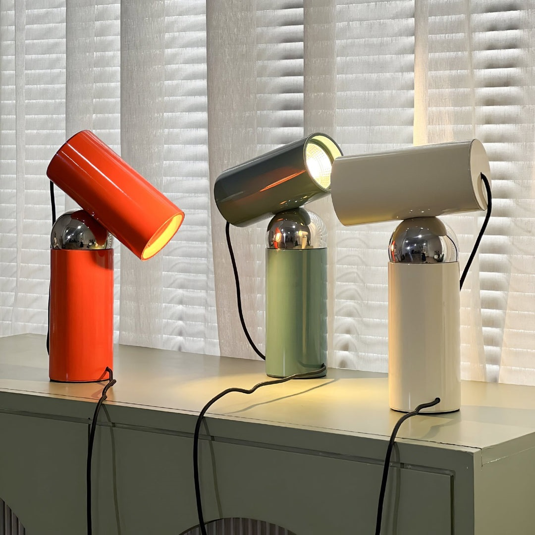 Bilboquet Table Lamp | Metal & Plastic | Red, Green, Beige