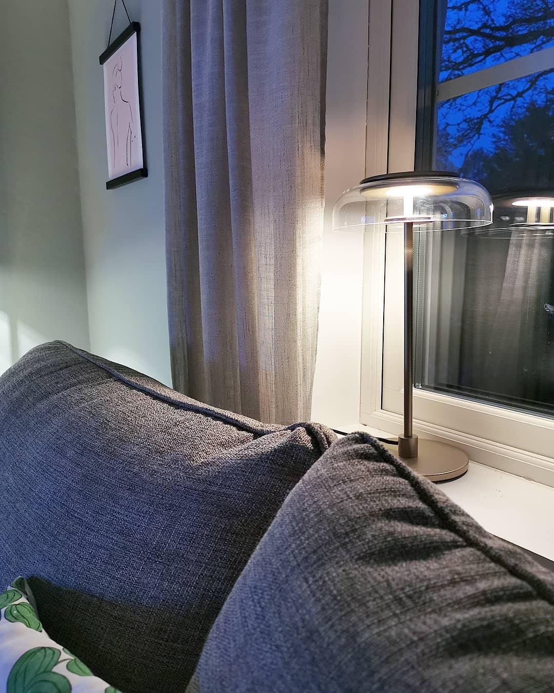 Solara Table Lamp | Brass & Glass | Clear or Grey Shade
