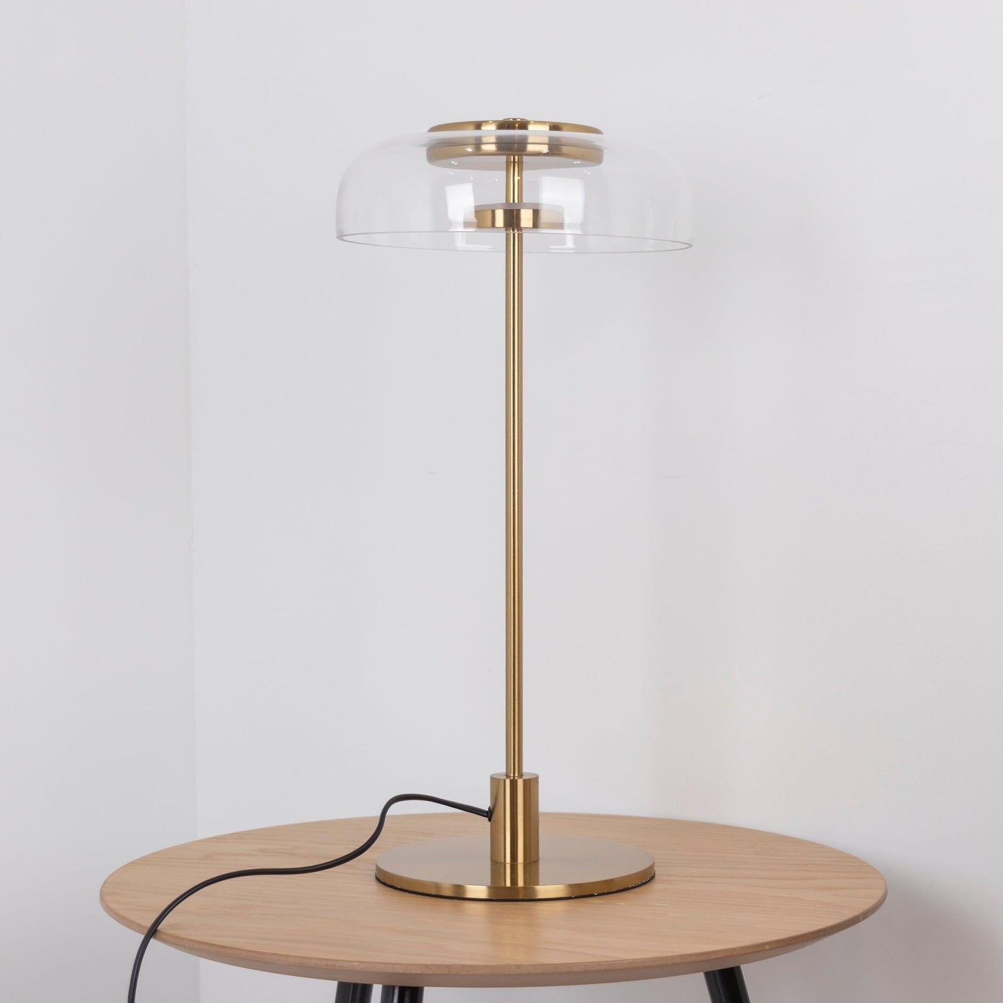 Solara Table Lamp | Brass & Glass | Clear or Grey Shade