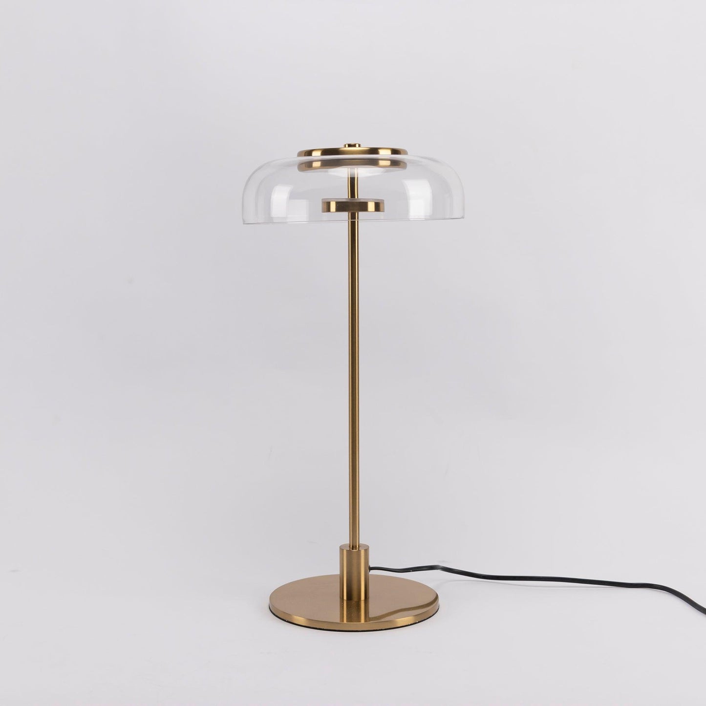 Solara Table Lamp | Brass & Glass | Clear or Grey Shade