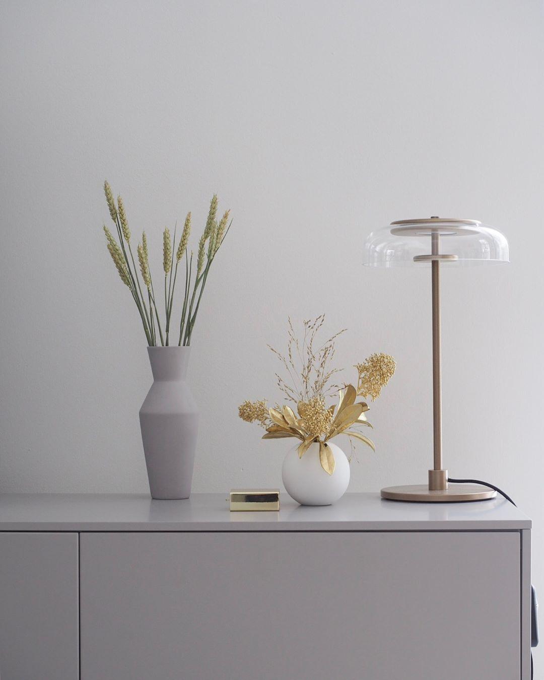 Solara Table Lamp | Brass & Glass | Clear or Grey Shade