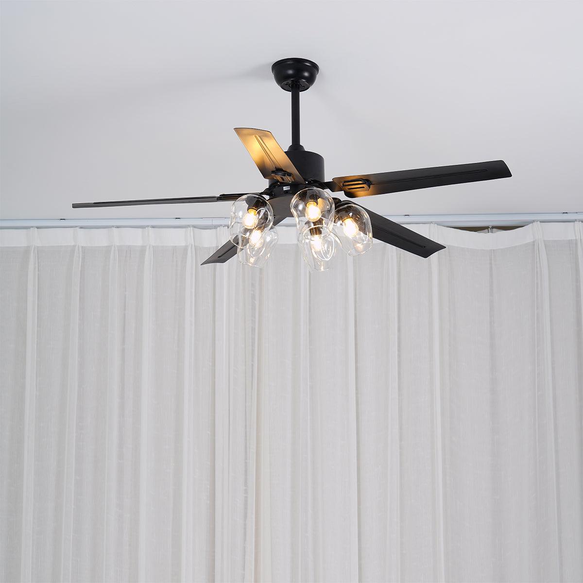 Ceiling Fan Light | Black Metal | 42/48/52 inch