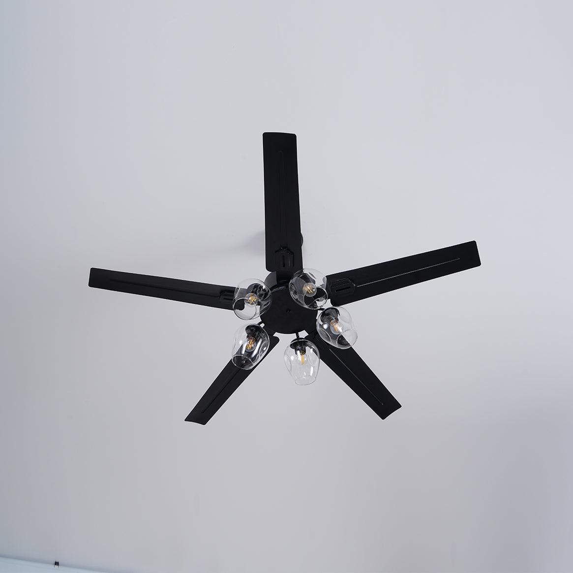 Ceiling Fan Light | Black Metal | 42/48/52 inch