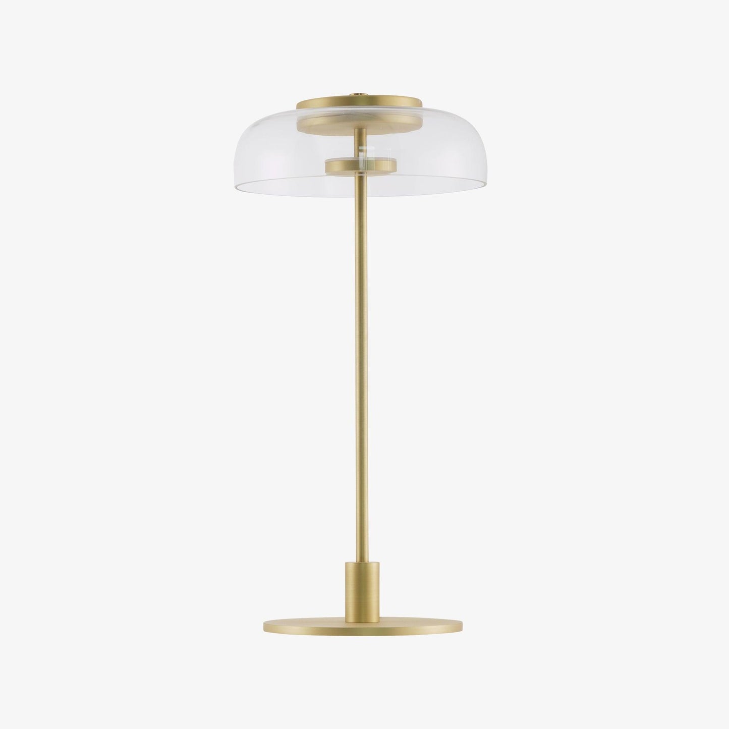 Solara Table Lamp | Brass & Glass | Clear or Grey Shade