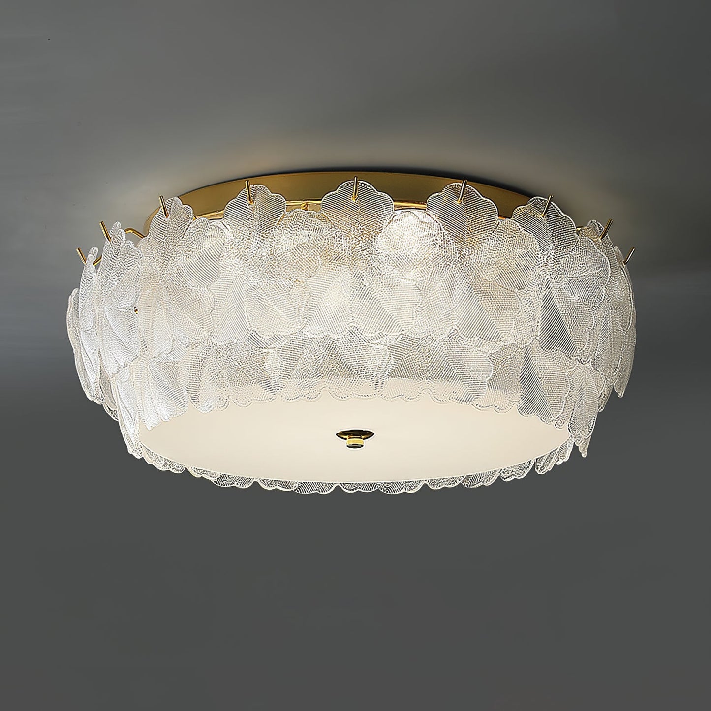 Blossom Cluster Ceiling Light | Glass & Metal | White & Gold
