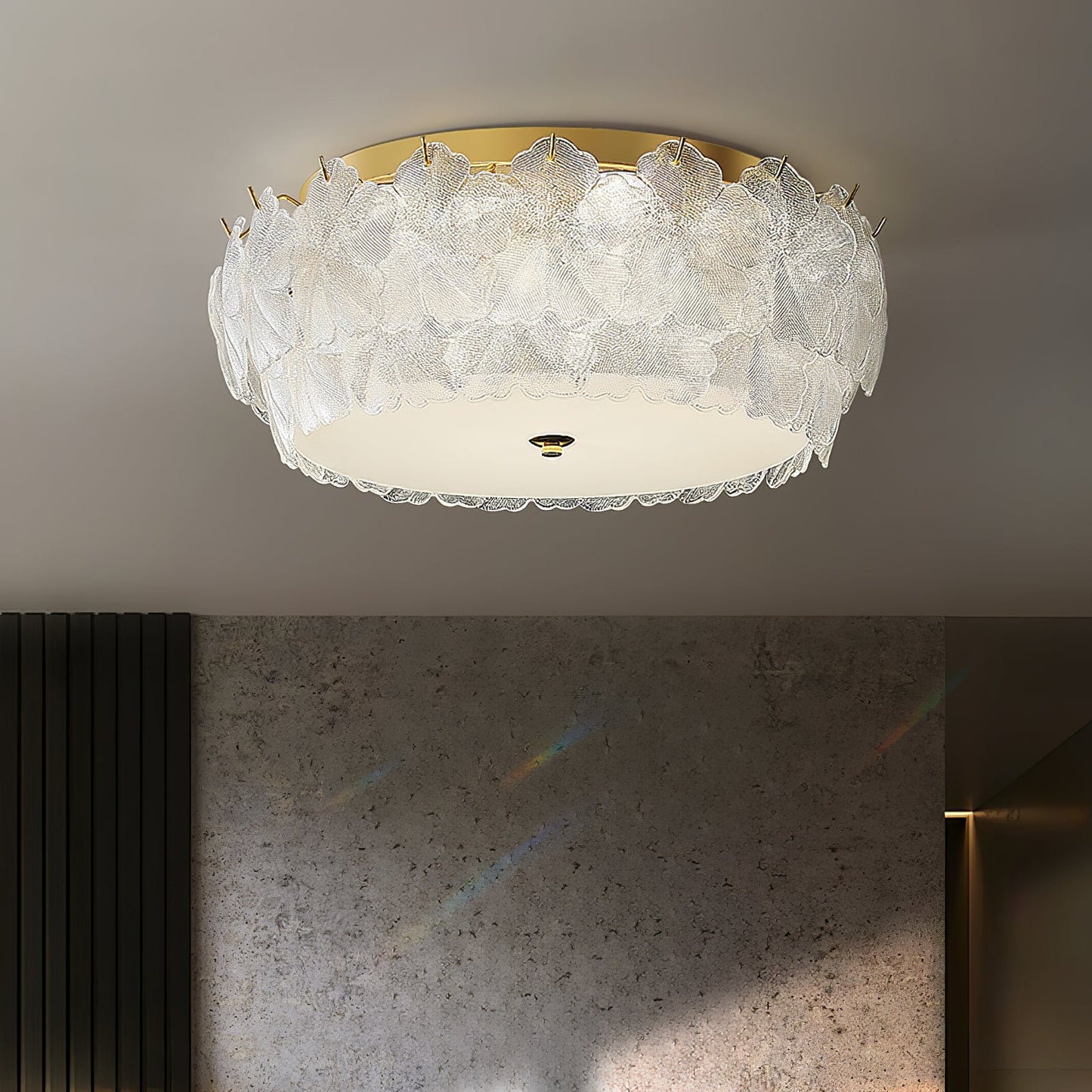 Blossom Cluster Ceiling Light | Glass & Metal | White & Gold