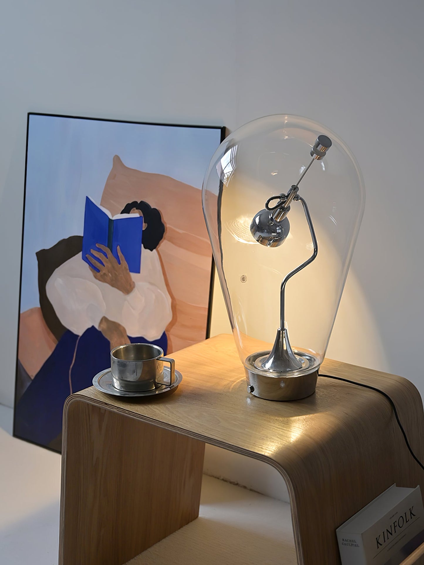 Blow Table Lamp | Metal and Glass | Chrome