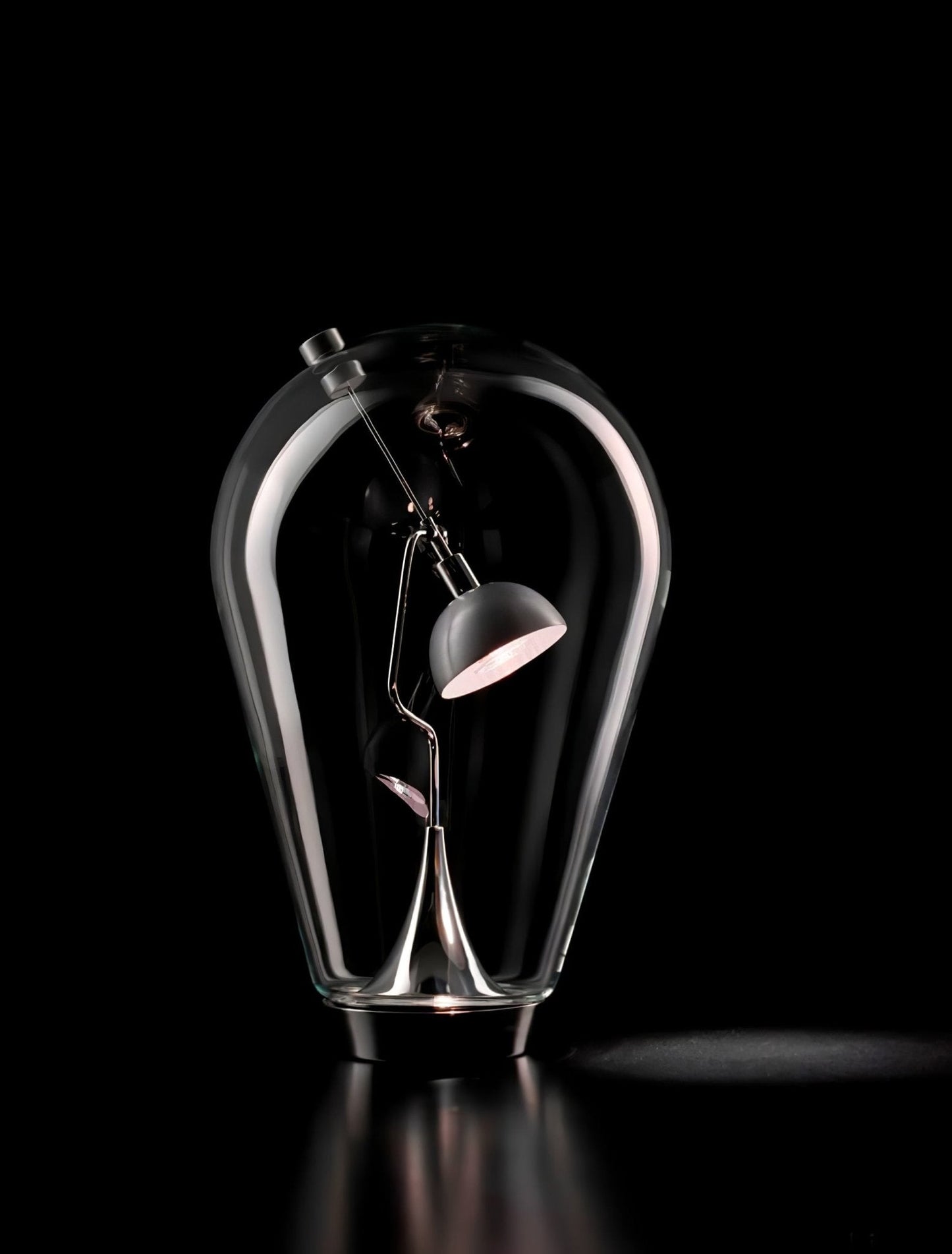 Blow Table Lamp | Metal and Glass | Chrome
