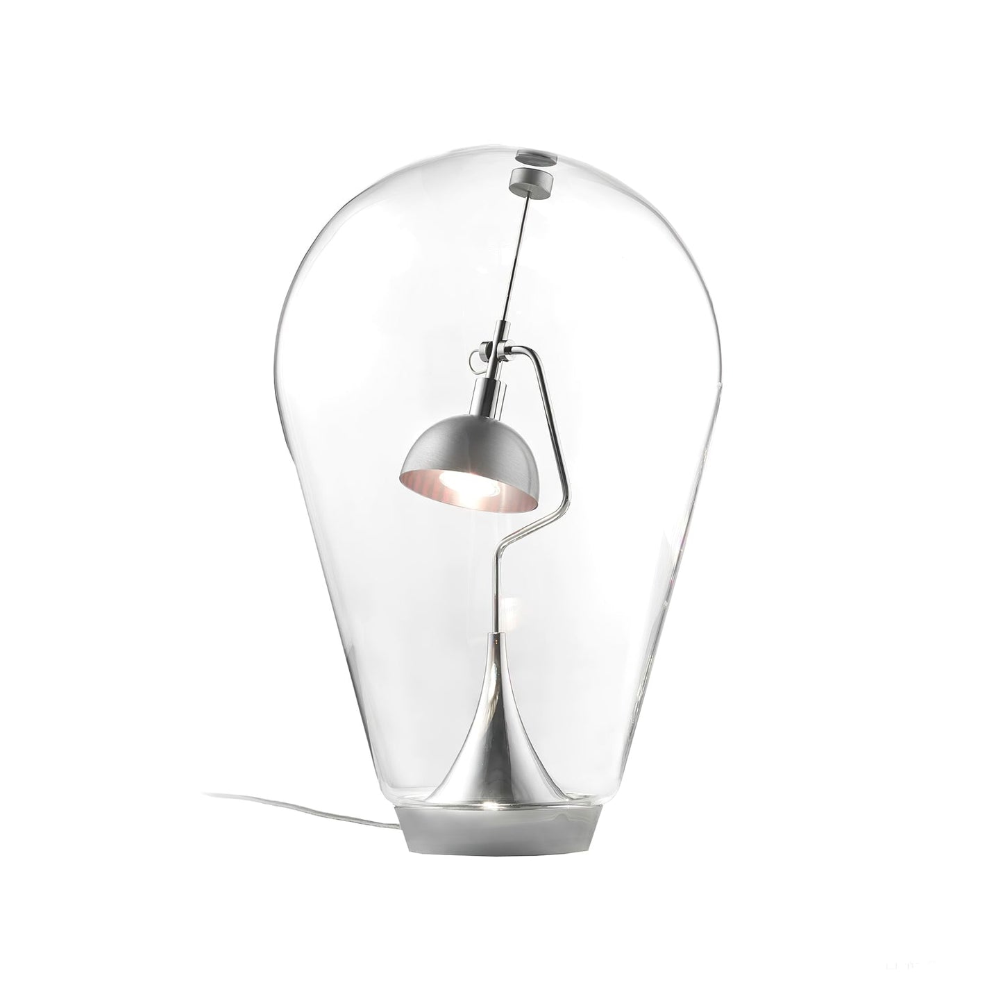 Blow Table Lamp | Metal and Glass | Chrome