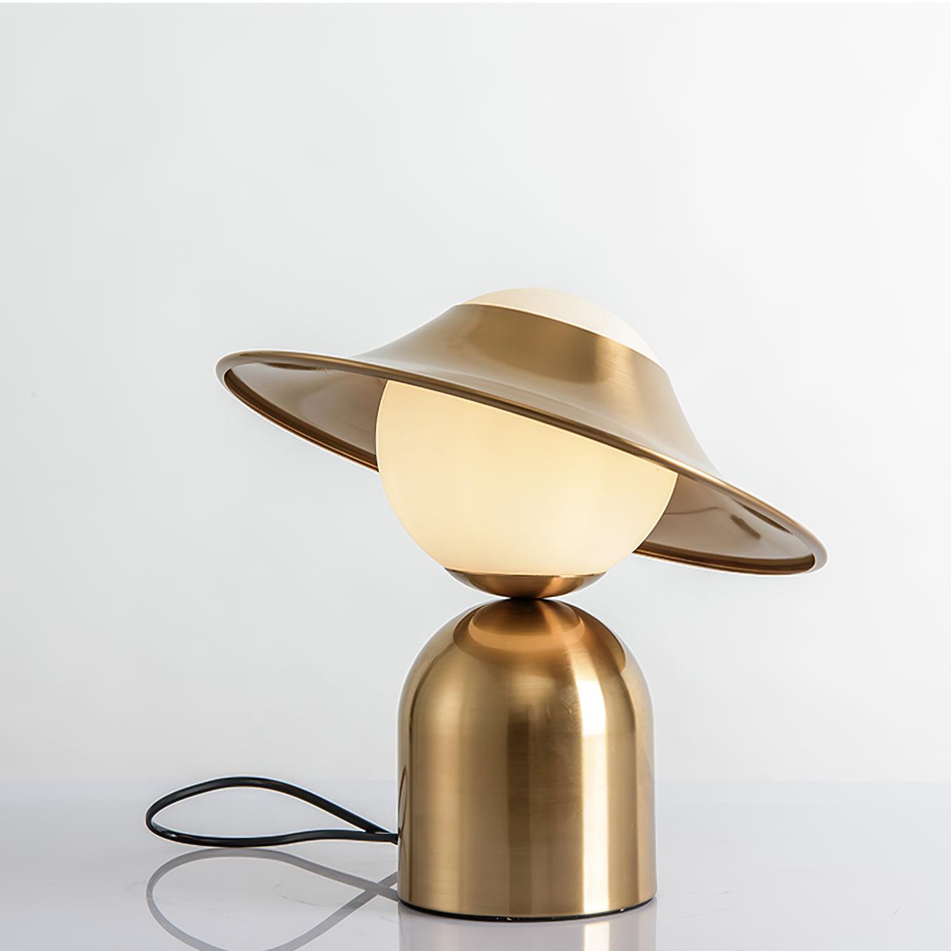 Bonbon Disc Table Lamp | Metal, Iron, Glass | Gold, White