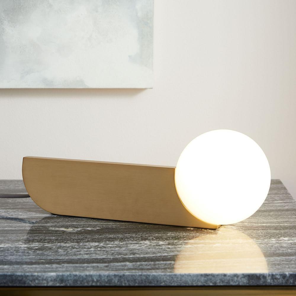 Bower Sconce | Brass and Glass | White