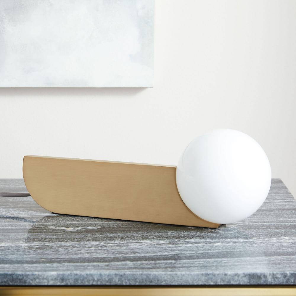 Bower Sconce | Brass and Glass | White