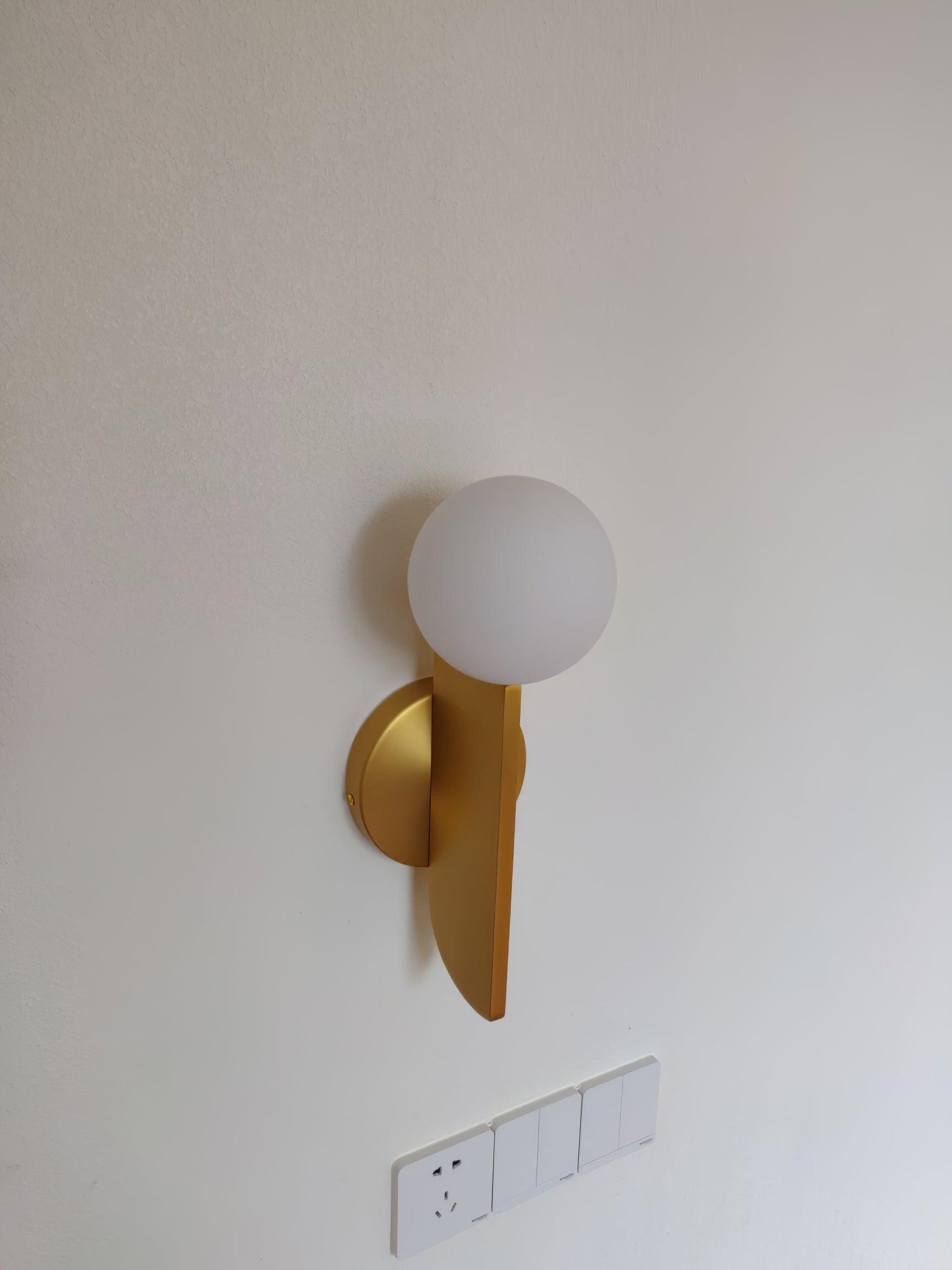 Bower Sconce | Brass and Glass | White