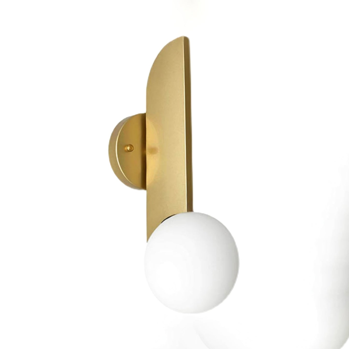 Bower Sconce | Brass and Glass | White
