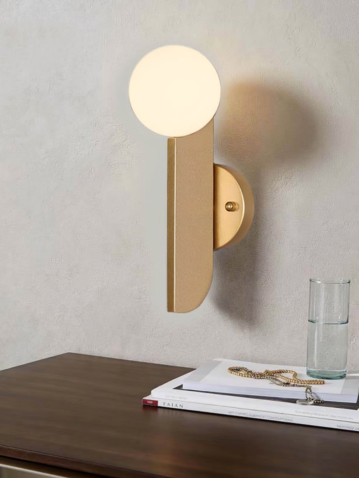 Bower Sconce | Brass and Glass | White