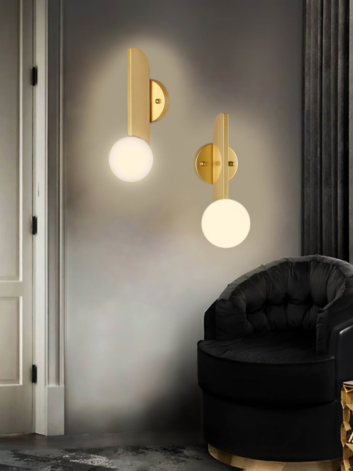 Bower Sconce | Brass and Glass | White