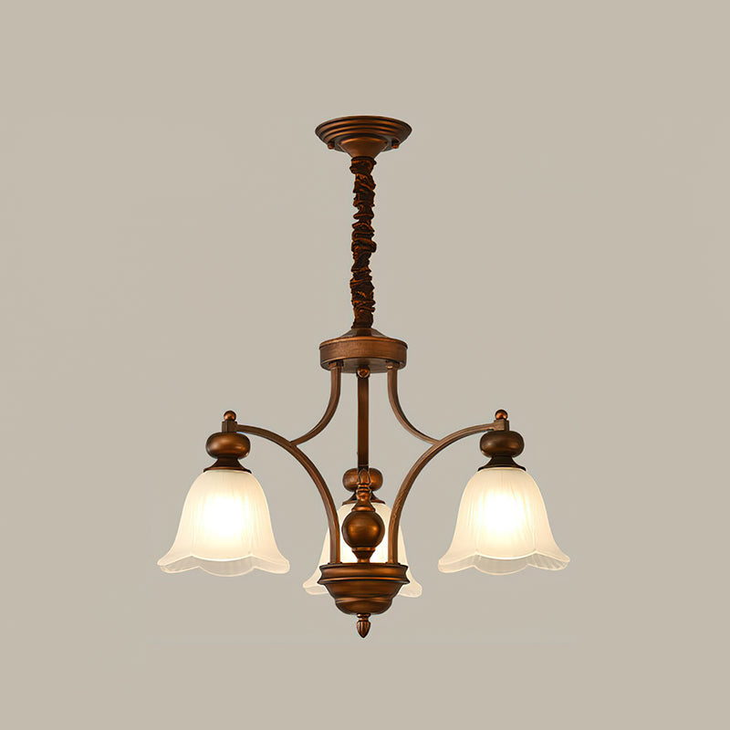 Bellrose Chandelier | Metal & Frosted Glass | Reddish Brown, 3-10 Lights