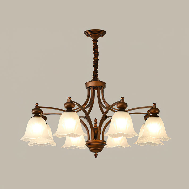 Bellrose Chandelier | Metal & Frosted Glass | Reddish Brown, 3-10 Lights