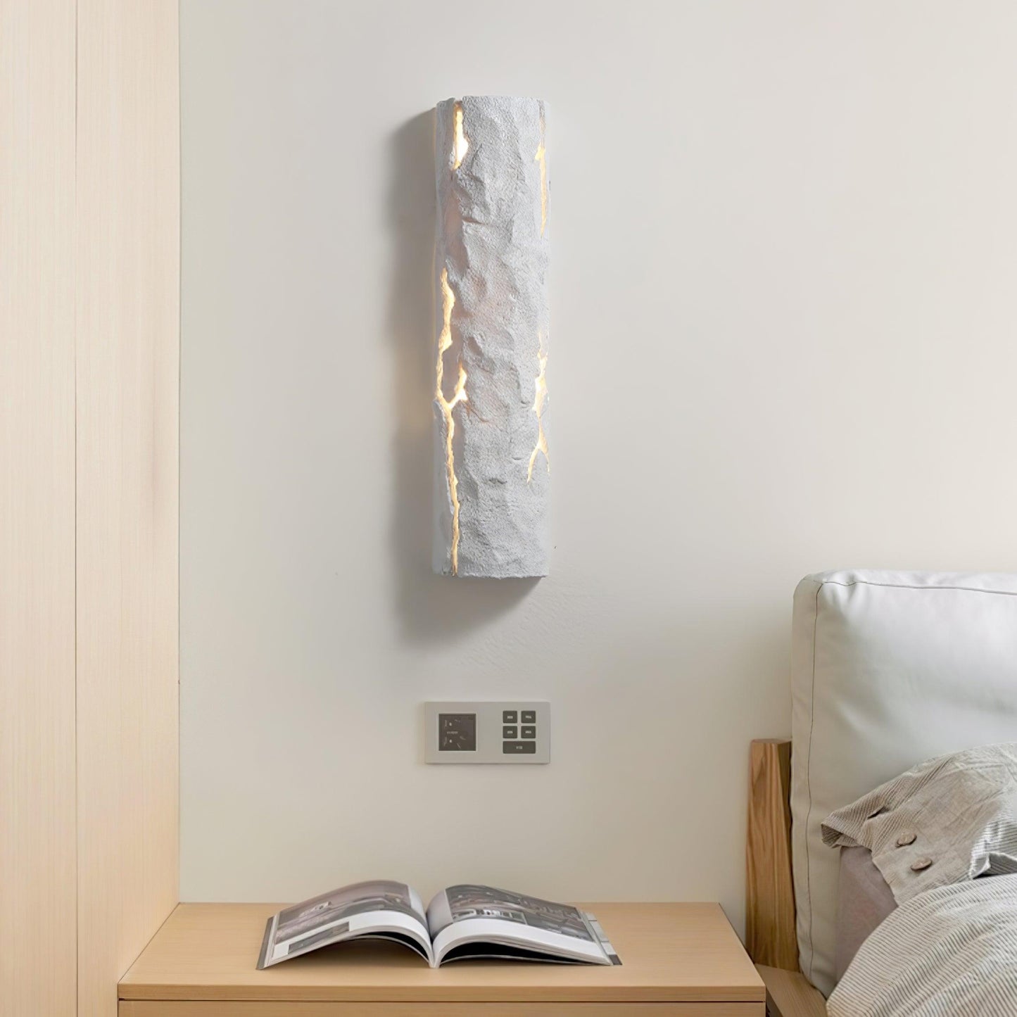 Broken Bark Wall Light | Iron, Metal, Resin | White, Bark color
