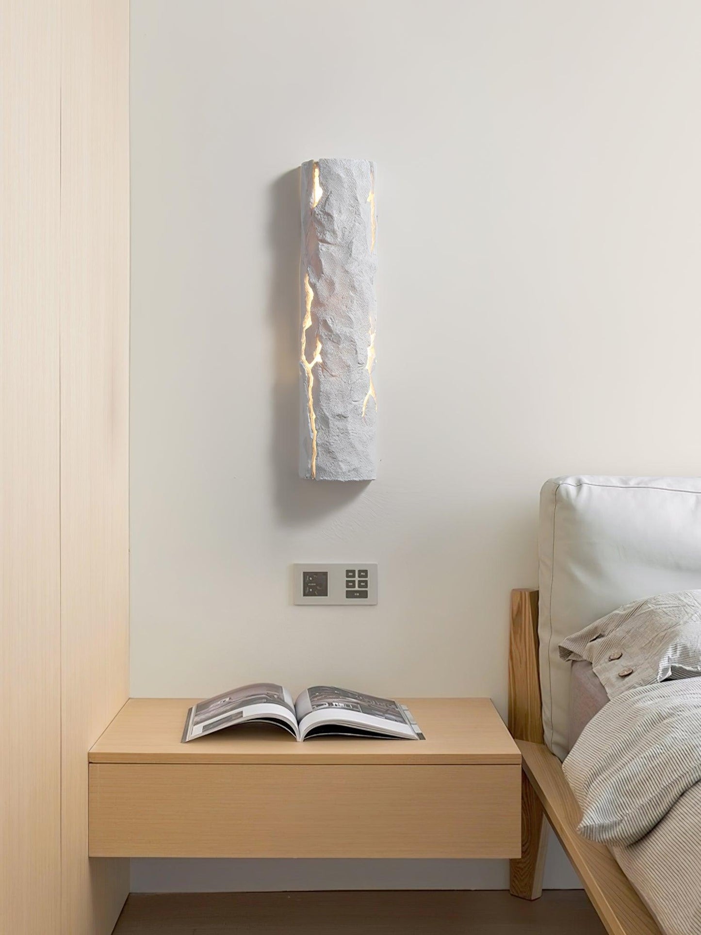 Broken Bark Wall Light | Iron, Metal, Resin | White, Bark color