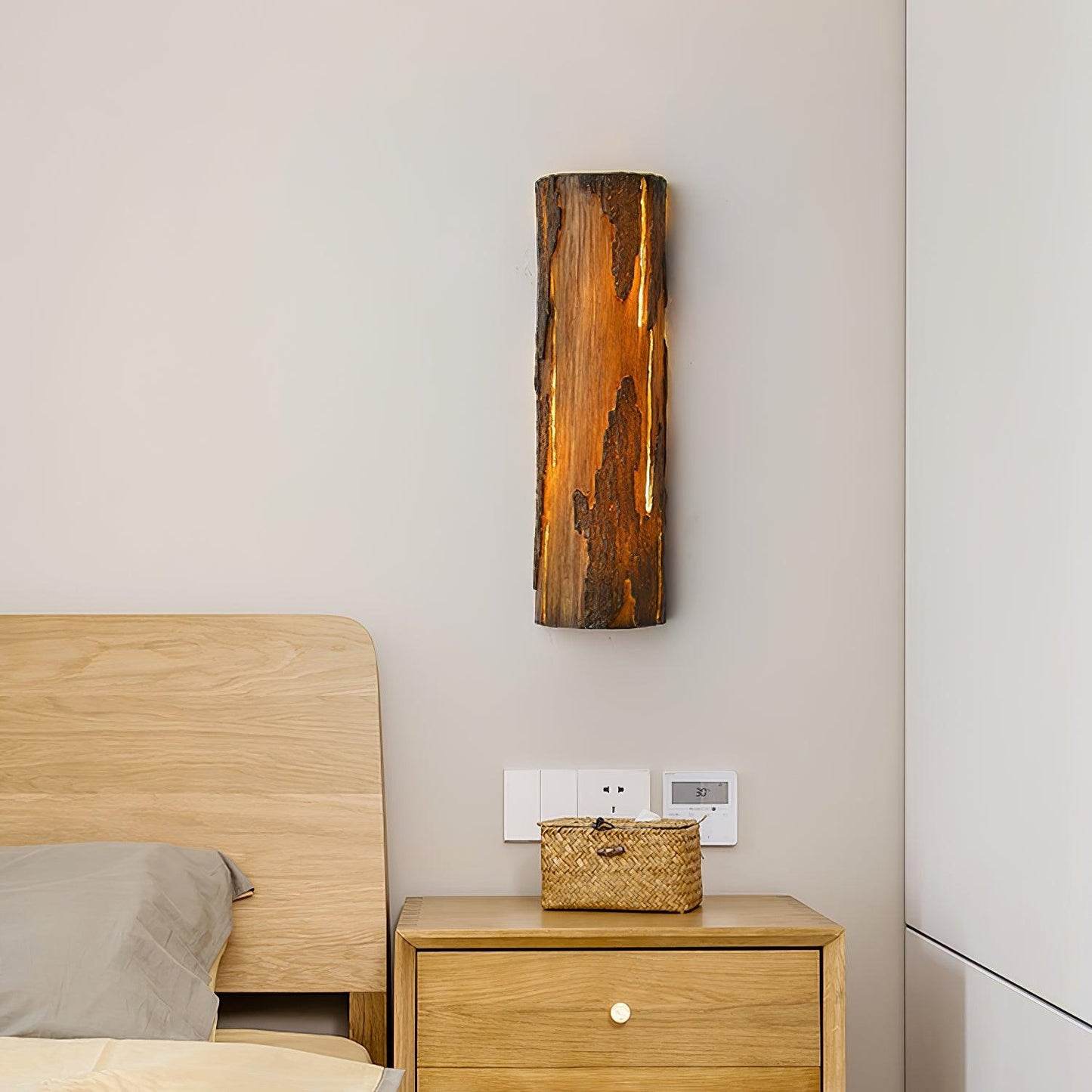 Broken Bark Wall Light | Iron, Metal, Resin | White, Bark color