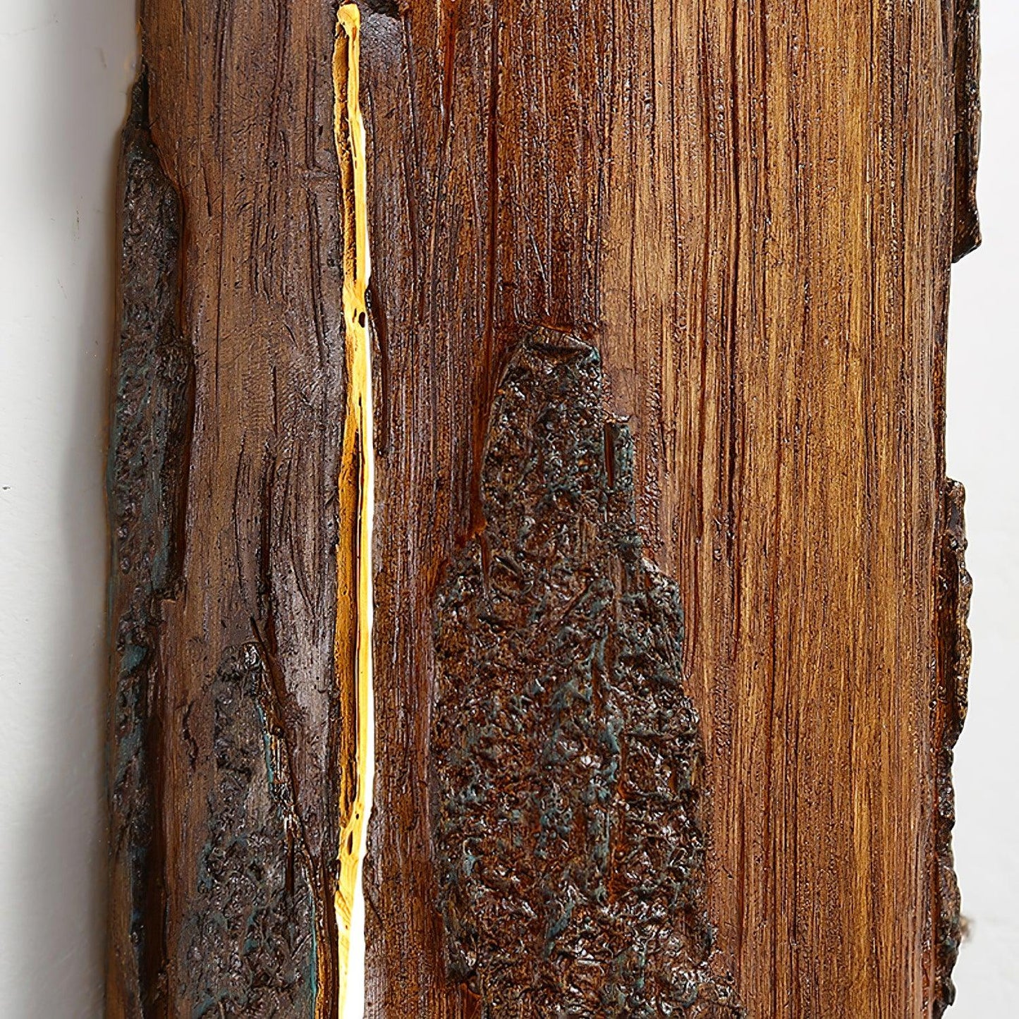 Broken Bark Wall Light | Iron, Metal, Resin | White, Bark color