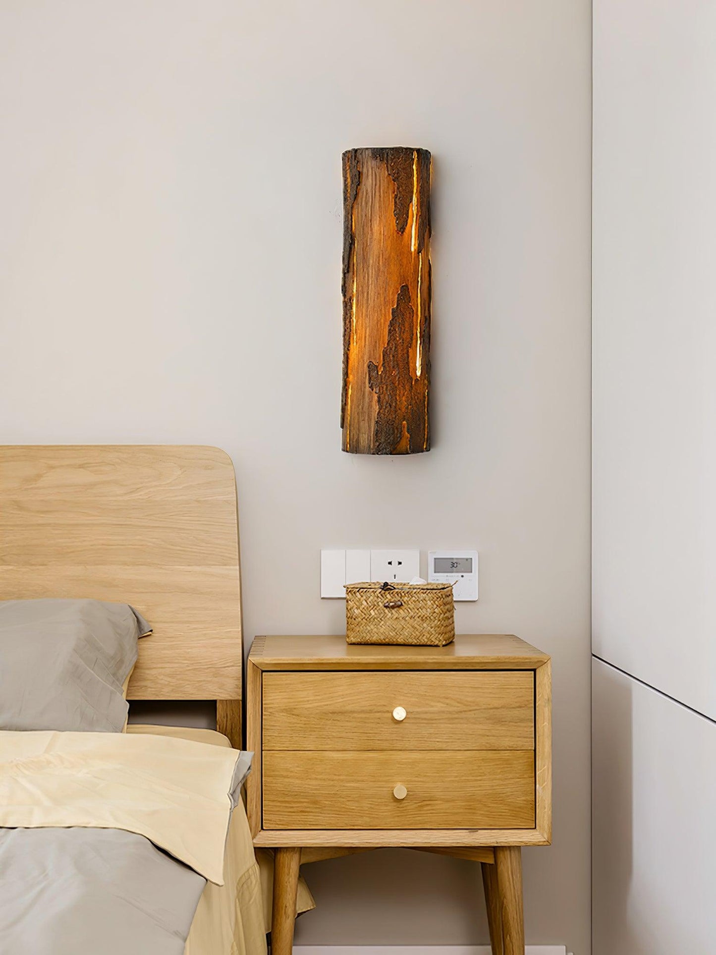 Broken Bark Wall Light | Iron, Metal, Resin | White, Bark color