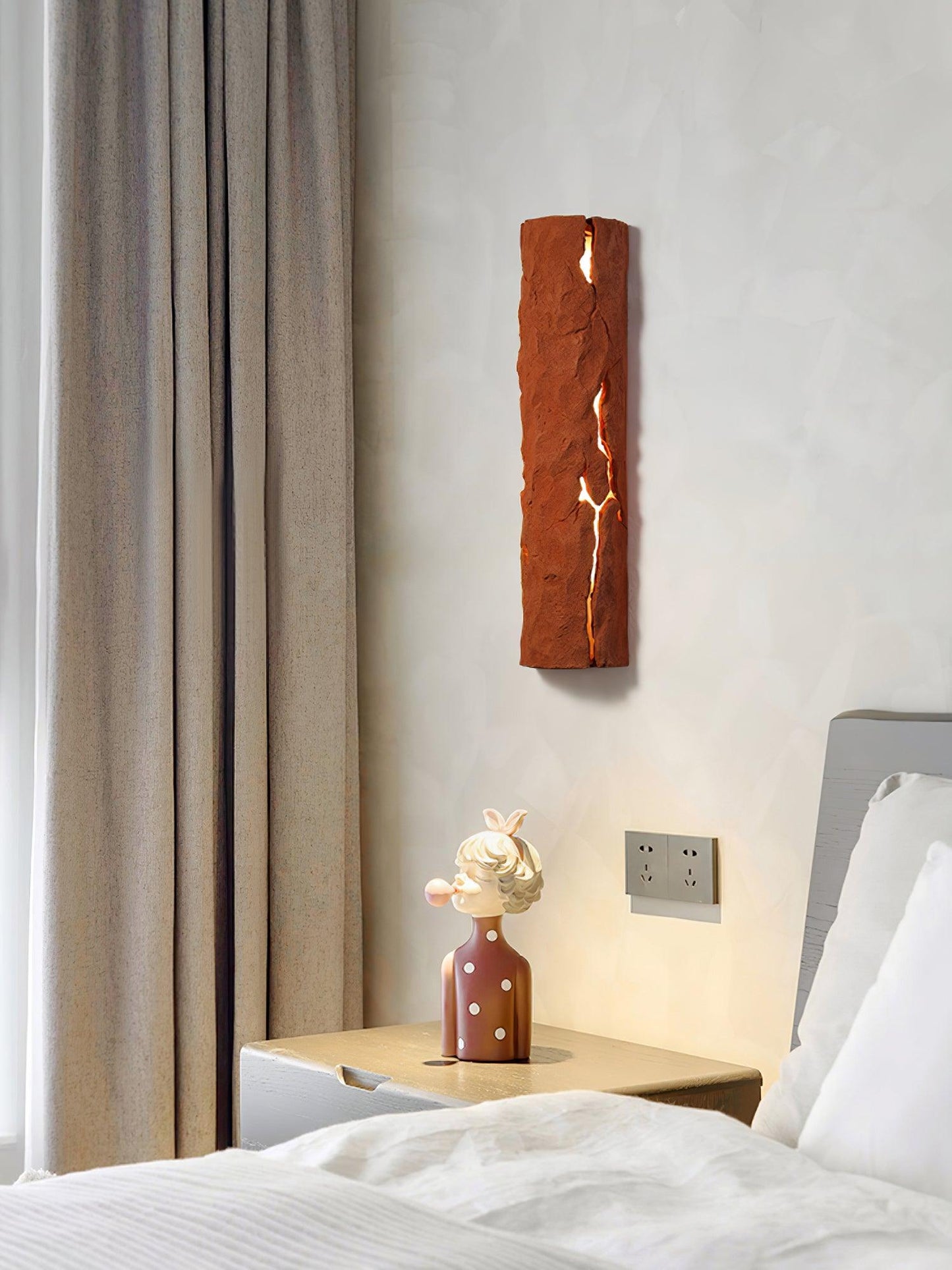 Broken Bark Wall Light | Iron, Metal, Resin | White, Bark color
