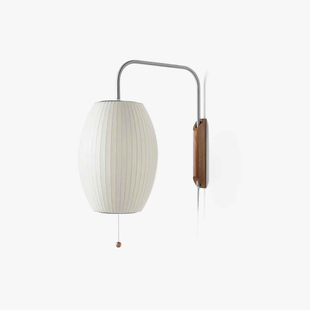 Nelson Wall Sconce | White Polymer & Walnut | Midcentury Design