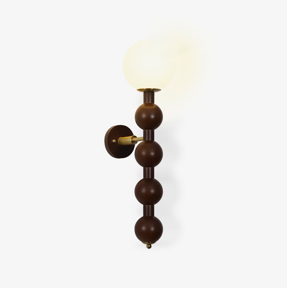 Bubbly Wall Lamp | Wooden & Glass | Walnut & Black