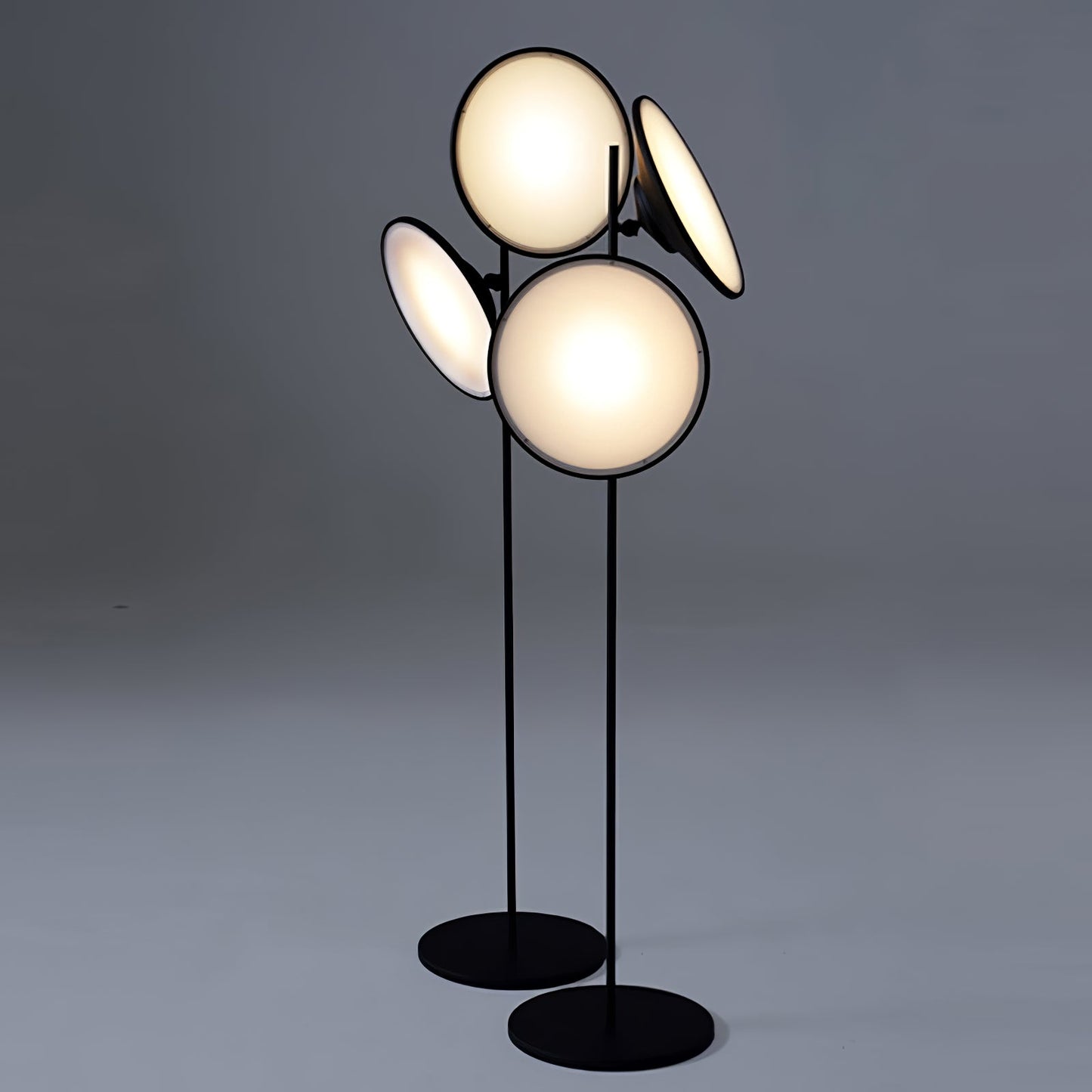 Bulat Floor Lamp | Antique Black Metal & Frosted Glass | 152cm Height