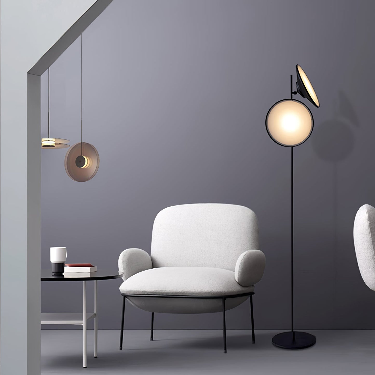 Bulat Floor Lamp | Antique Black Metal & Frosted Glass | 152cm Height