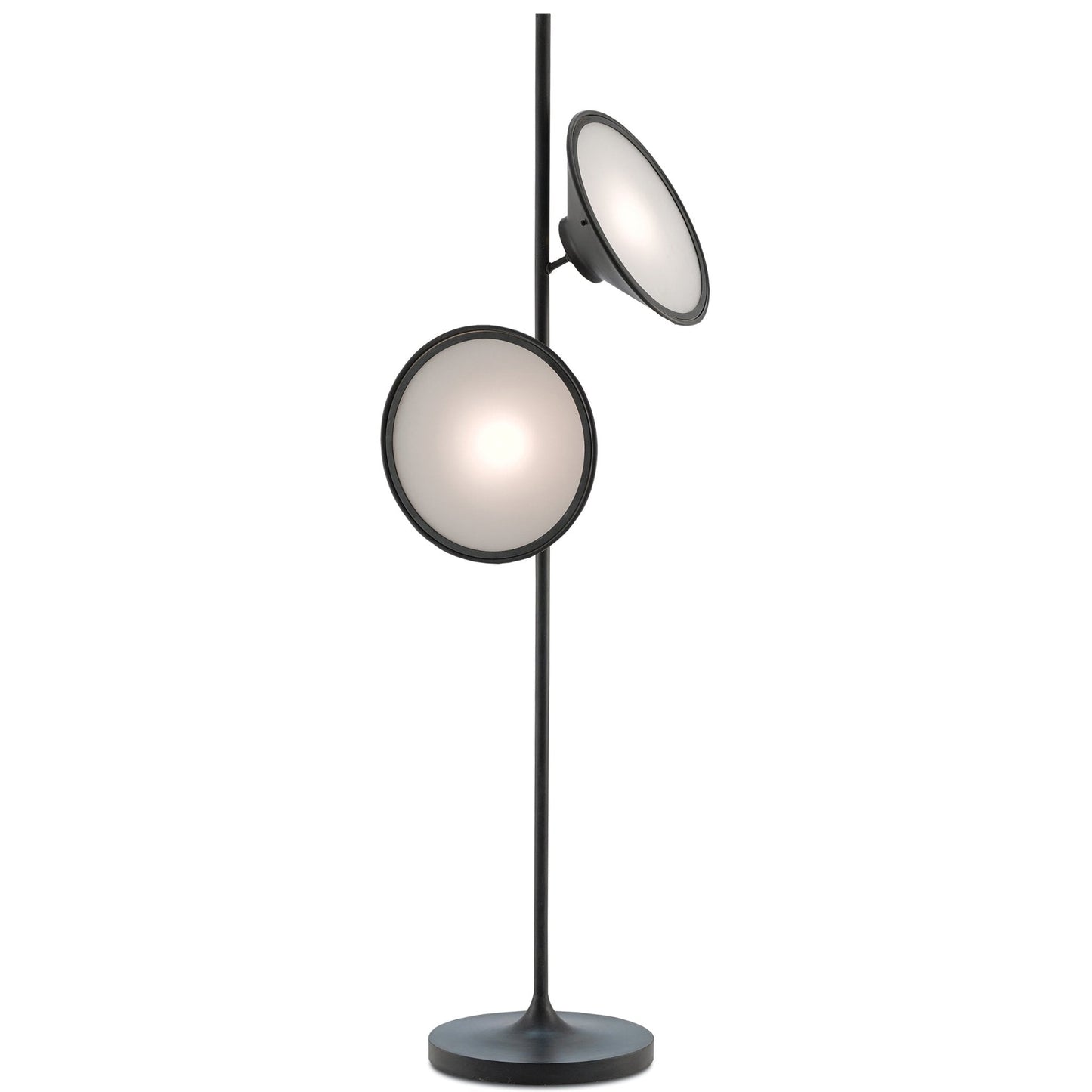 Bulat Floor Lamp | Antique Black Metal & Frosted Glass | 152cm Height